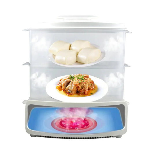 Electric Food Steamer & Defroster Healthy Cooking, 1500W, 2-Tier, Fast & Energy Saving