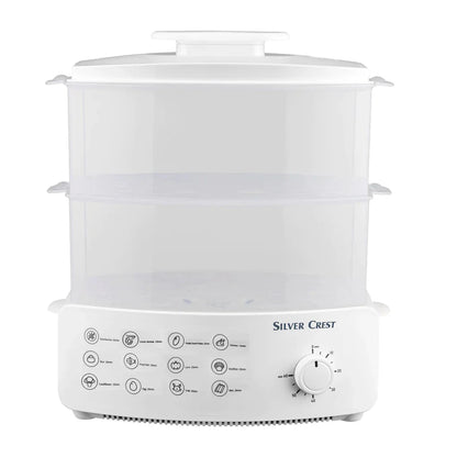 Electric Food Steamer & Defroster Healthy Cooking, 1500W, 2-Tier, Fast & Energy Saving